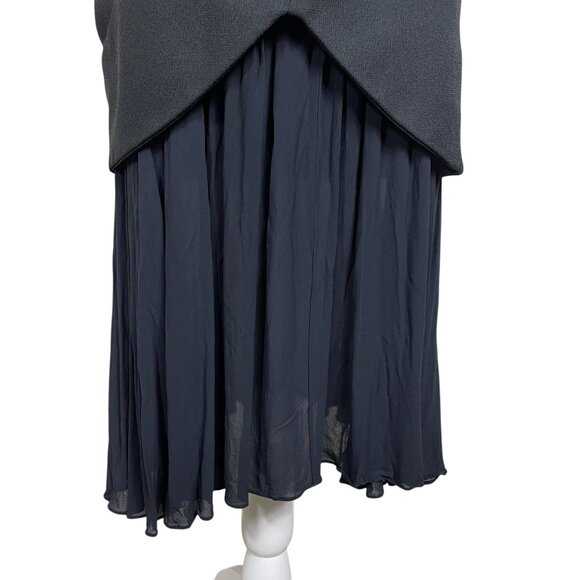 Vintage ABS 90s Whimsi Fairy Dress Gown Prom Black Pleated Bottom Party Size 4 - Picture 4 of 8